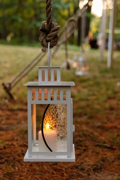 Forge Valley Event Center | Hendersonville, Brevard, Asheville | wedding decorations, white lantern with white candle